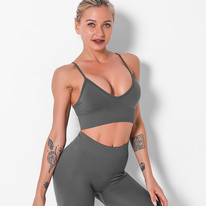 Custom quick-drying yoga vest suspenders multi-color beautiful back outdoor professional sports running seamless fitness bra