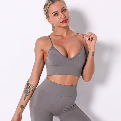 Custom quick-drying yoga vest suspenders multi-color beautiful back outdoor professional sports running seamless fitness bra