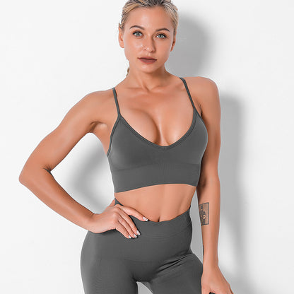 Custom quick-drying yoga vest suspenders multi-color beautiful back outdoor professional sports running seamless fitness bra