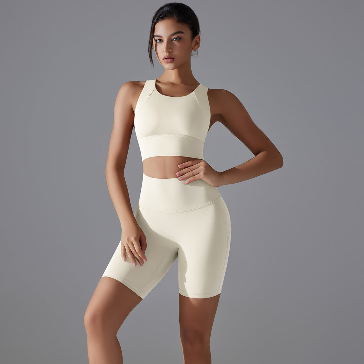 Custom Spot seamless back beauty underwear high waist hip lift skin-friendly slimming shaping sports shorts running fitness yoga set