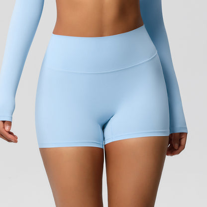 Custom  fitness shorts tummy lifting buttocks solid color sports high waist no embarrassment tight quick-drying yoga shorts